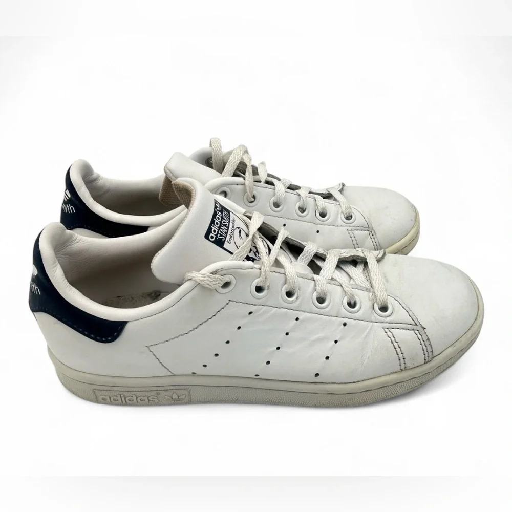 Adidas Stan Smith Kids 4.5 White Leather Sneakers Preowned Womens 6.5 Unisex